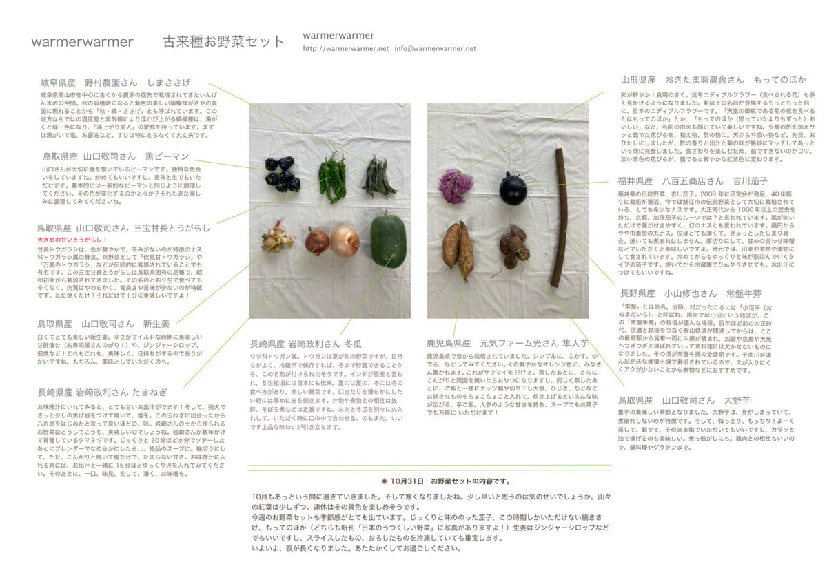 10月31日　お野菜セット